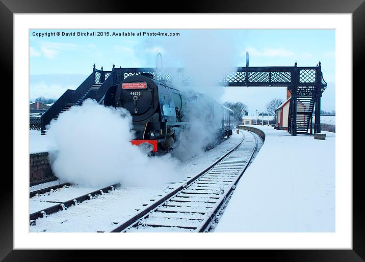 46233 Duchess Of Sutherland in snow. Framed Mounted Print by David Birchall