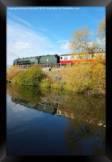 Steam Train Reflection at Butterley Reservoir  Framed Print by David Birchall