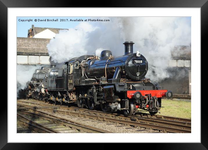 78018 and 45305 departing from Loughborough Framed Mounted Print by David Birchall