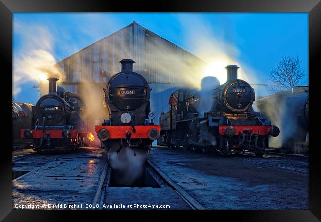 Evening at Great Central Railway, Loughborough Framed Print by David Birchall