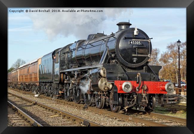 Steam locomotive 45305 at Quorn & Woodhouse Framed Print by David Birchall