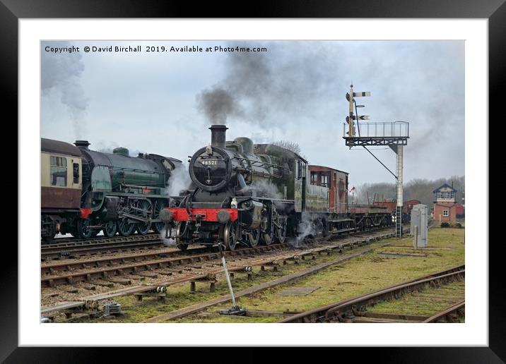 Steam trains 46521 and 777 Sir Lamiel Framed Mounted Print by David Birchall