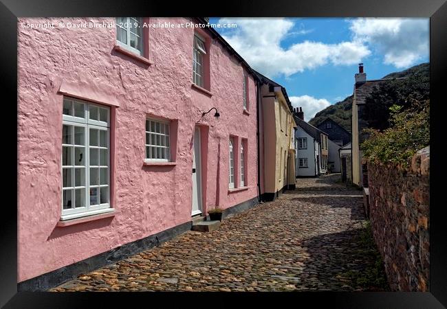 Cottages and Cobbles at Boscastle, Cornwall Framed Print by David Birchall