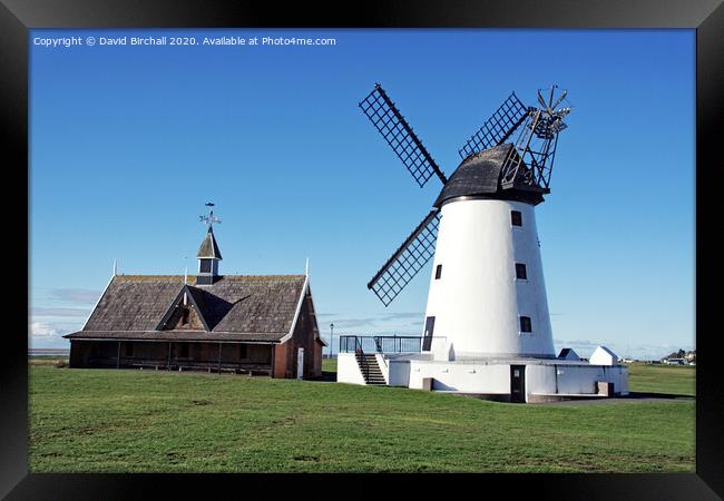 Lytham windmill and old lifeboat house. Framed Print by David Birchall