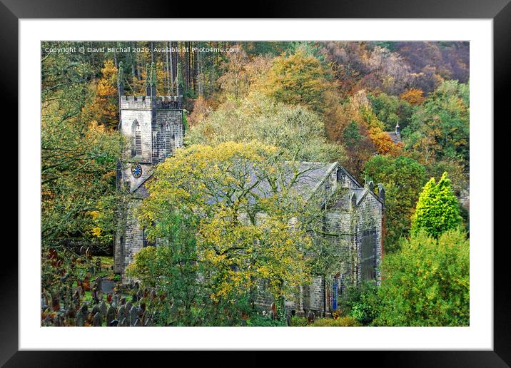 St. John's church at Cragg Vale, Yorkshire. Framed Mounted Print by David Birchall