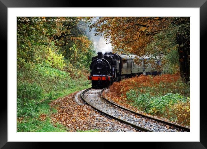 Steam train approaching Summerseat, Lancashire. Framed Mounted Print by David Birchall