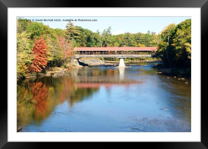 Swift River covered bridge, North Conway, New Hampshire, USA Framed Mounted Print by David Birchall