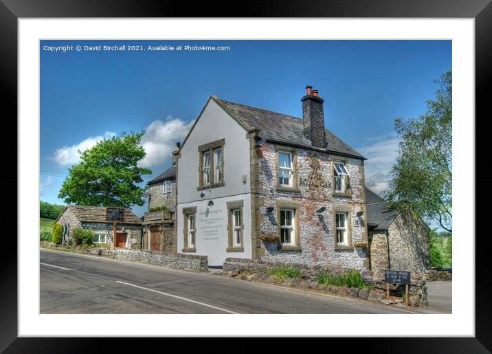 The Royal Oak pub, Hurdlow, Derbyshire Framed Mounted Print by David Birchall