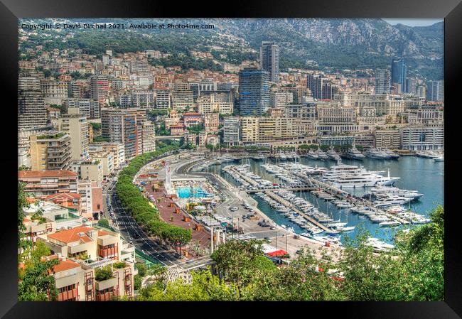 Monte Carlo cityscape. Framed Print by David Birchall