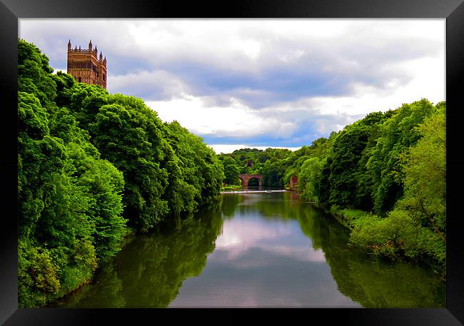 Reflections in The River Wear Durham Framed Print by Helen Holmes