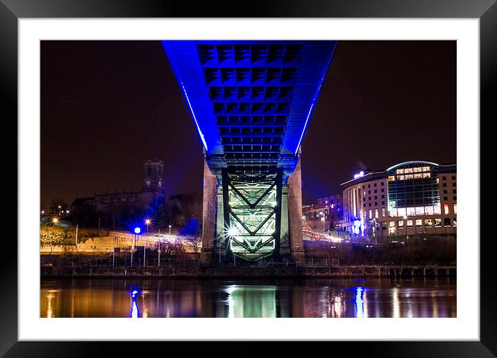  Blue Tyne Bridge Framed Mounted Print by Helen Holmes