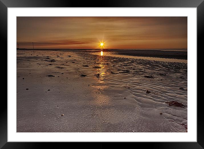 Margate beach sunset Framed Mounted Print by Mike Laskey