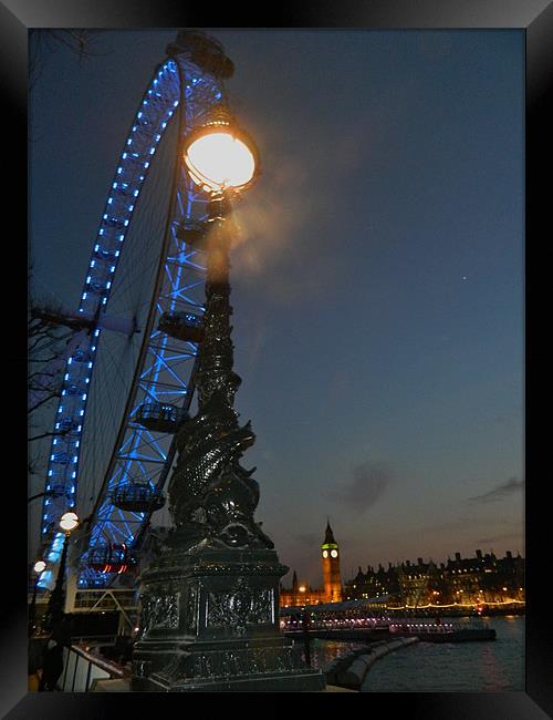 London Eye by Night Framed Print by Louise Theodorou