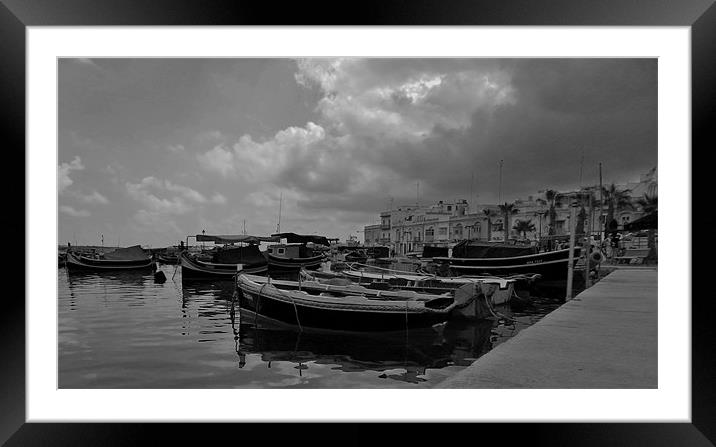 Fishing Boat, Malta Framed Mounted Print by Louise Theodorou