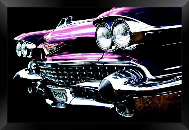 Pink Cadillac Framed Print by Rock Weasel Designs