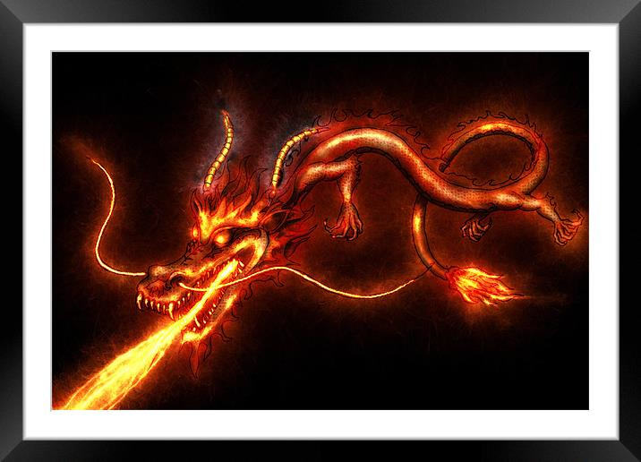 Dragon San Framed Mounted Print by Rock Weasel Designs