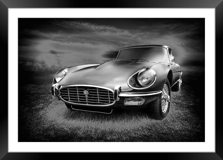 E-Type Framed Mounted Print by Rock Weasel Designs