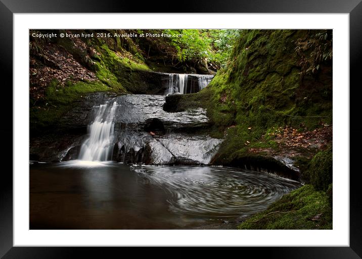 Fintry Waterfalls Framed Mounted Print by bryan hynd
