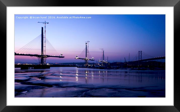 Queensferry Crossing and Road Bridge Framed Mounted Print by bryan hynd
