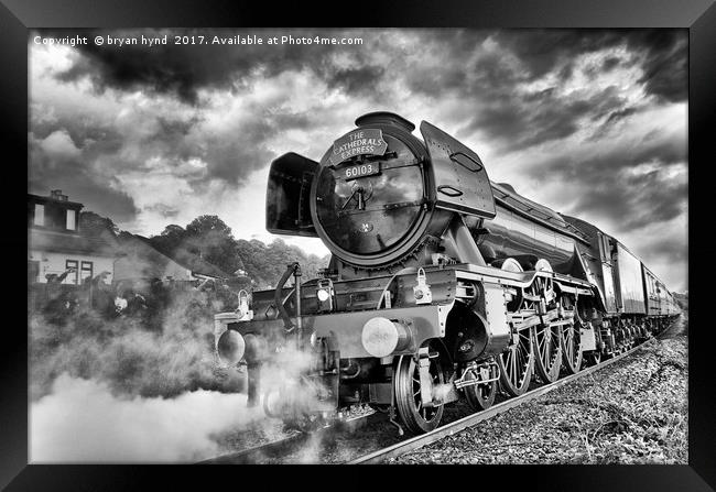 The Flying Scotsman black and white Framed Print by bryan hynd