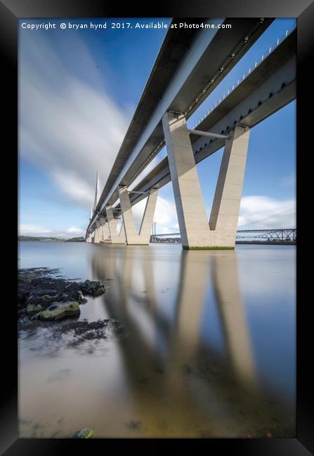 Queensferry Crossing Portrait Framed Print by bryan hynd