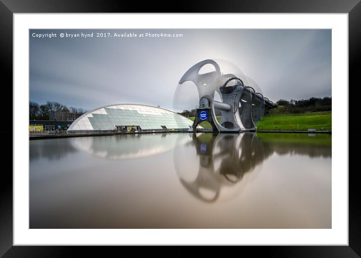 Falkirk Wheel In Motion Framed Mounted Print by bryan hynd