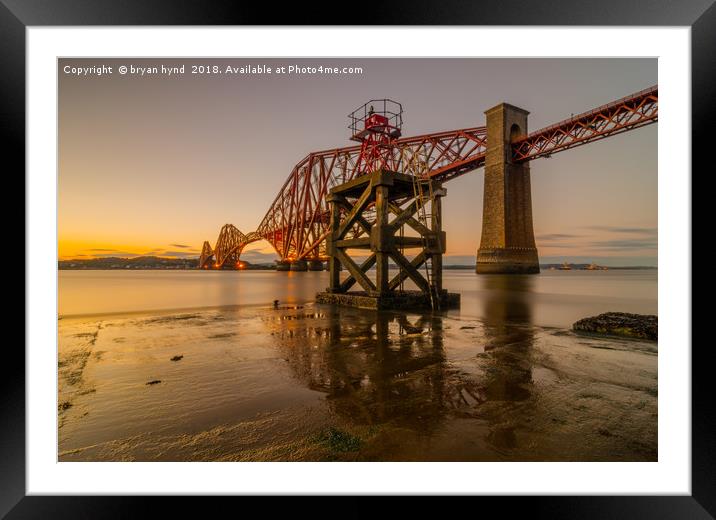 Hawes Pier Sunset Framed Mounted Print by bryan hynd