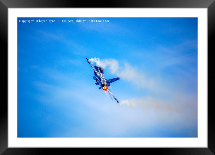 F16 Fly Past Framed Mounted Print by bryan hynd