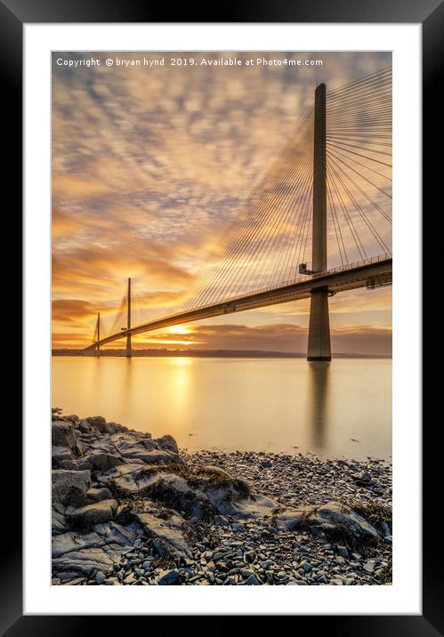 Queensferry Sunset Portrait Framed Mounted Print by bryan hynd