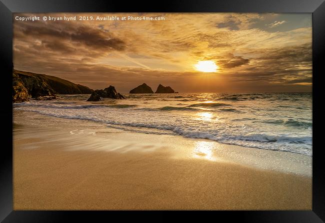 Holywell Bay Framed Print by bryan hynd