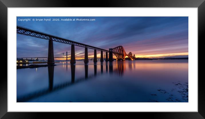 South Queensferry Sunset Panorama  Framed Mounted Print by bryan hynd