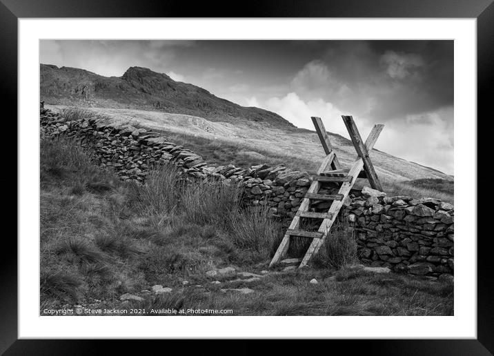 Stairway to the fells Framed Mounted Print by Steve Jackson