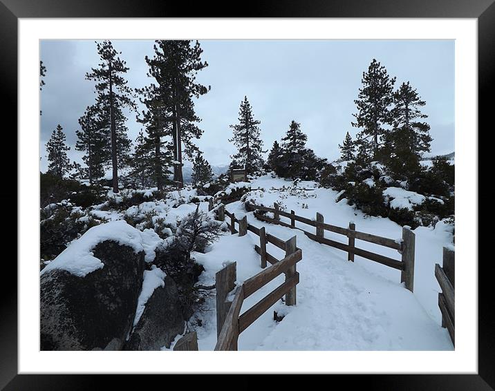 Tahoe In the Winter Framed Mounted Print by Aramis Hahne