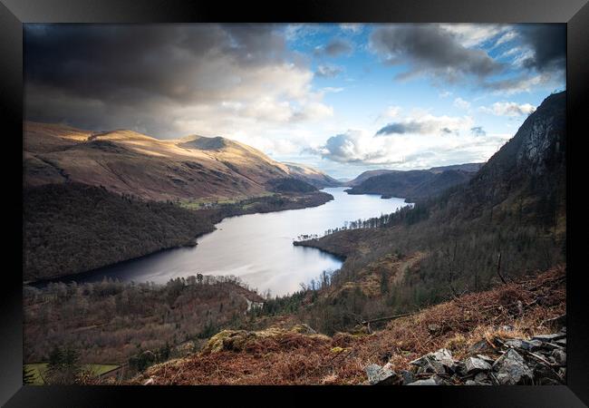 Unsettled Thirlmere Framed Print by Dan Kemsley