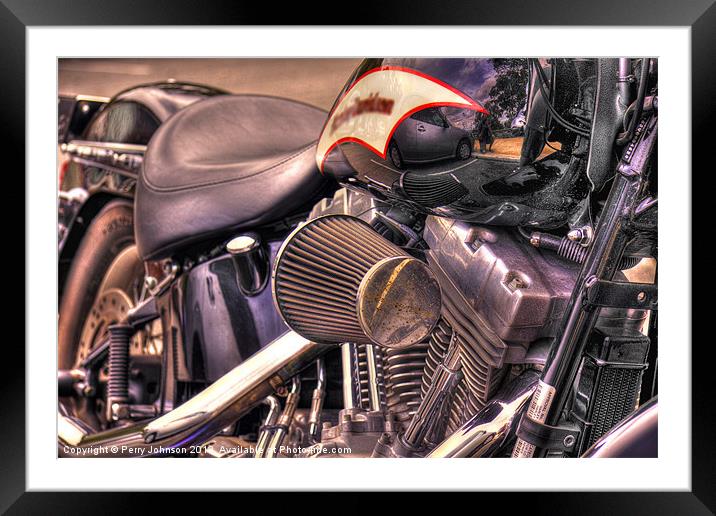 Now thats a bike. Framed Mounted Print by Perry Johnson