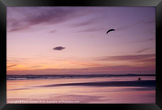 Kite Surfer Framed Print by Perry Johnson