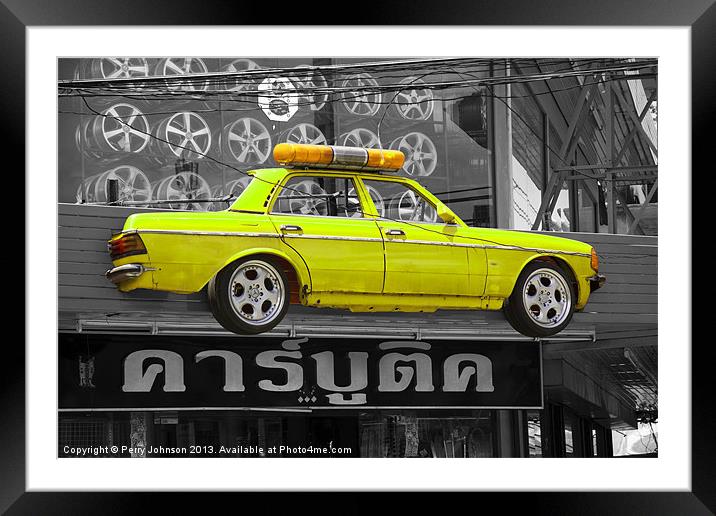 Colour popped Merc Framed Mounted Print by Perry Johnson