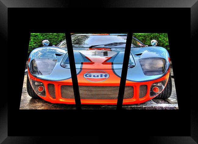 Ford GT Triptych Framed Print by Perry Johnson