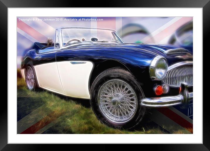 Healey with flag Framed Mounted Print by Perry Johnson