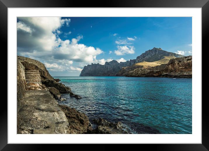Cala Sant Vicenç on the beautiful island of Mallor Framed Mounted Print by Perry Johnson