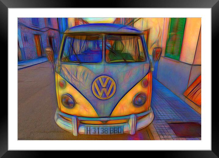 VW Split Screen Framed Mounted Print by Perry Johnson