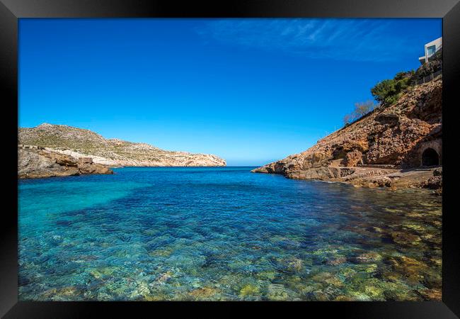 Cala Carbó on the beautiful island of Mallorca Framed Print by Perry Johnson