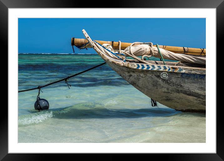 Zanzibar Dhow Framed Mounted Print by Perry Johnson