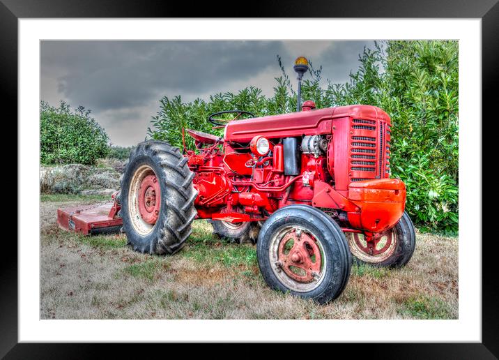 Pats Tractor Framed Mounted Print by Perry Johnson