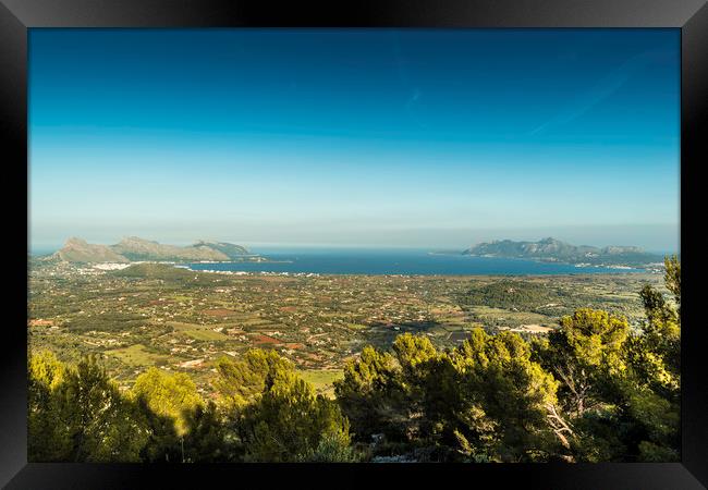 View from the Puig de Maria Framed Print by Perry Johnson