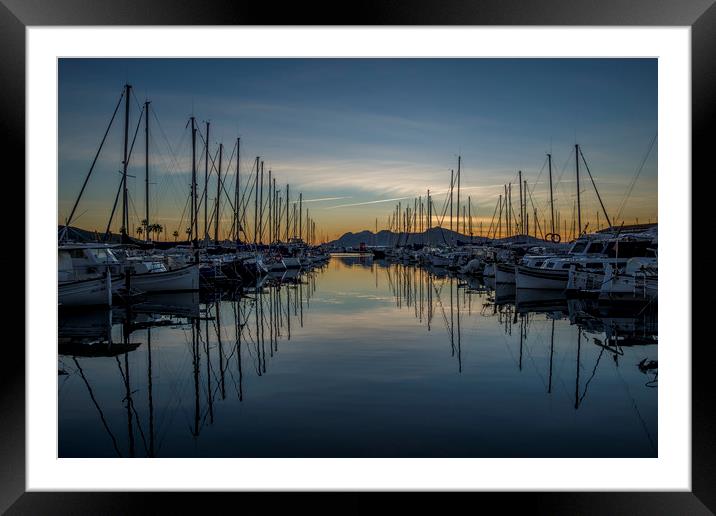 Reflections in Puerto Pollensa Framed Mounted Print by Perry Johnson