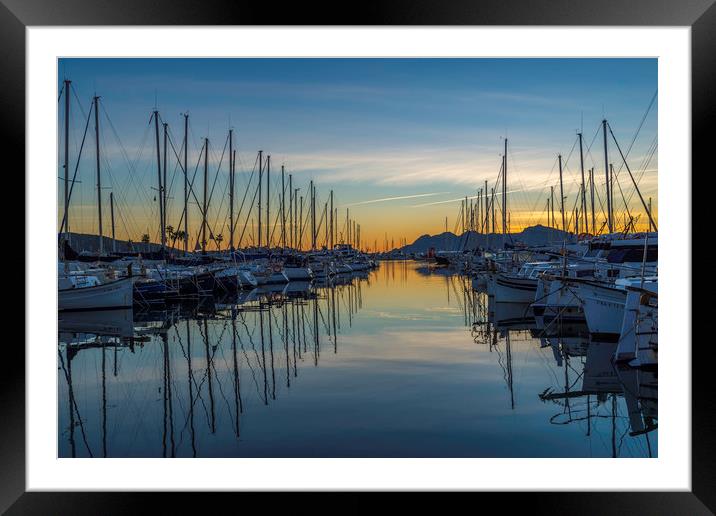 Reflections in the Port Framed Mounted Print by Perry Johnson