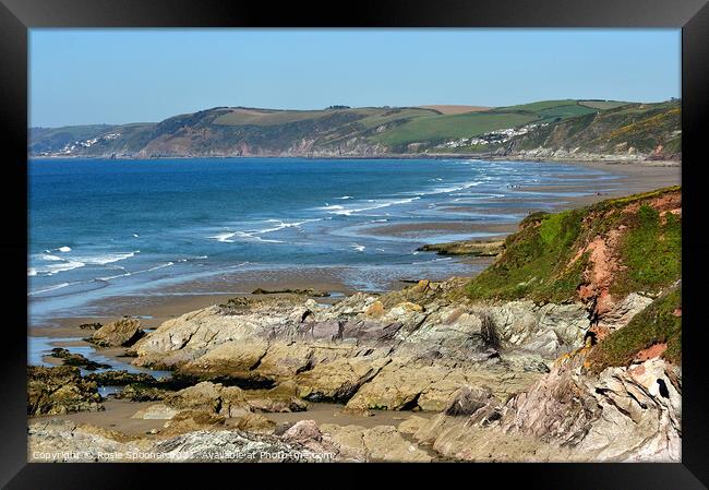 Whitsand Bay in South East Cornwall Framed Print by Rosie Spooner