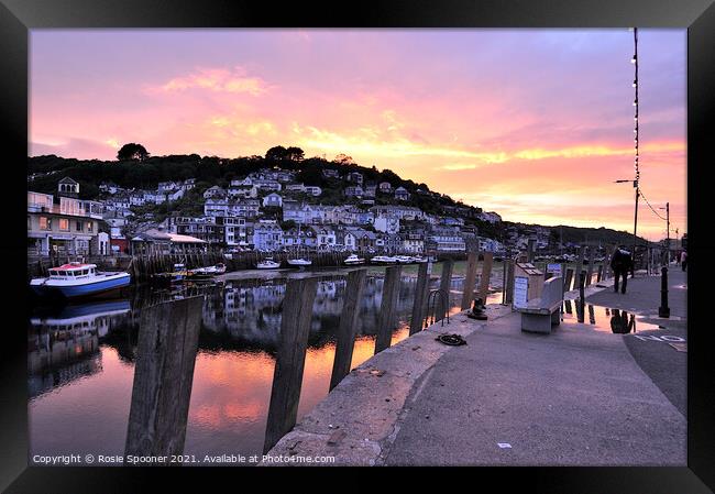 Sunset on The River Looe in Cornwall Framed Print by Rosie Spooner