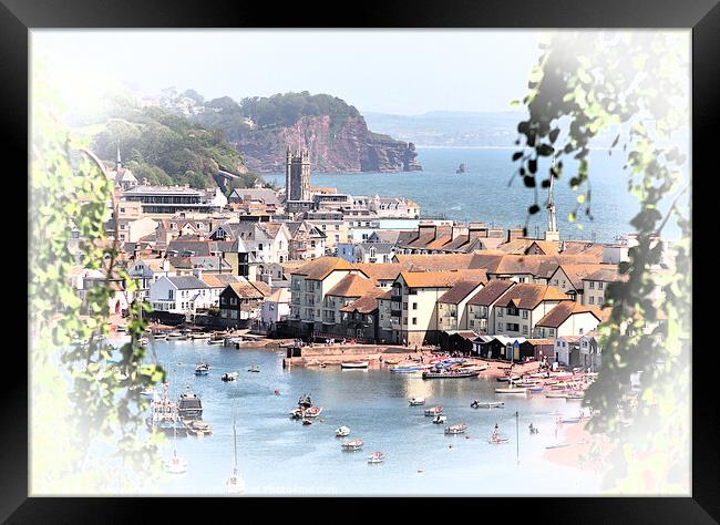 Teignmouth through the trees.  Framed Print by Rosie Spooner